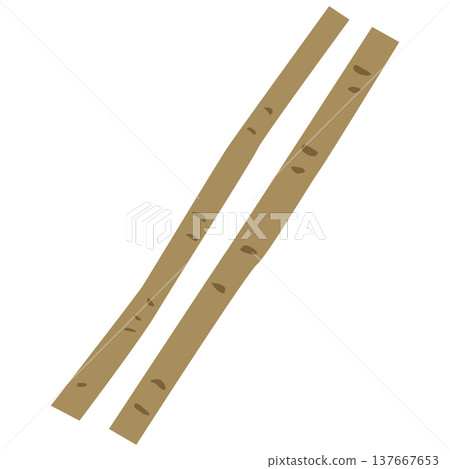 Simple illustration material of the vegetable/ingredient "burdock root". Simple illustration material of the vegetable/ingredient "burdock root". 137667653