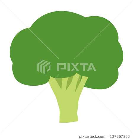 西蘭花（一種蔬菜/食品原料）的簡單插圖素材。 137667893