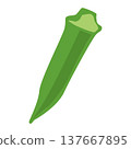 Simple illustration of the vegetable/ingredient "okra" 137667895