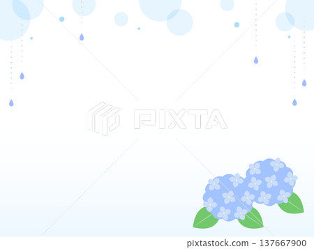 Hydrangea frame with a rainy season theme Hydrangea frame with a rainy season theme 137667900