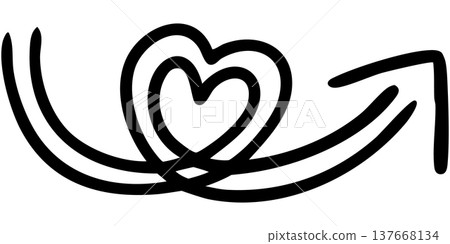 Illustration 13 of a hand-drawn double-lined arrow (black) Illustration 13 of a hand-drawn double-lined arrow (black) 137668134