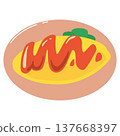Simple illustration material of omurice 137668397