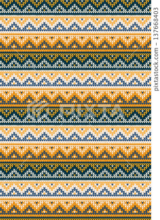 Yellow Fair Isle Knitted Pattern, Cozy Nordic Winter Texture 137668403