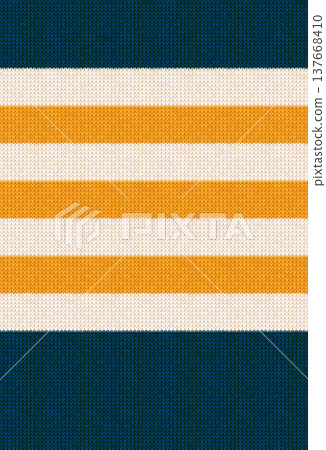Cozy Knitted Striped Pattern, Navy, Mustard, and Cream Seamless Texture 137668410