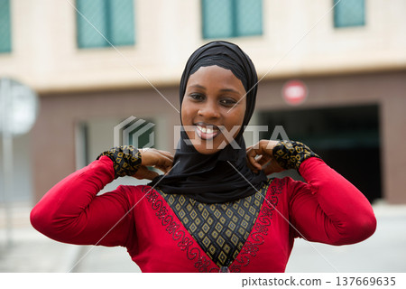 young woman with veil, happy. young woman with veil, happy. 137669635