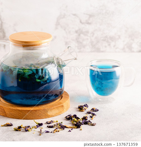Organic blue tea Anchan. Organic blue tea Anchan. 137671359