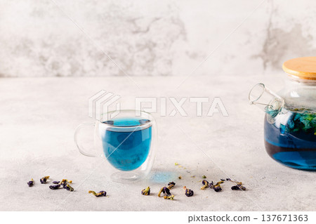 Organic blue tea Anchan. Organic blue tea Anchan. 137671363