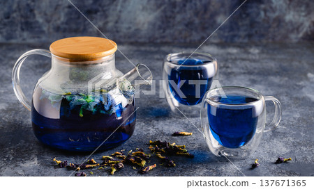 Organic blue tea Anchan. Organic blue tea Anchan. 137671365