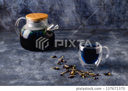 Organic blue tea Anchan. Organic blue tea Anchan. 137671370