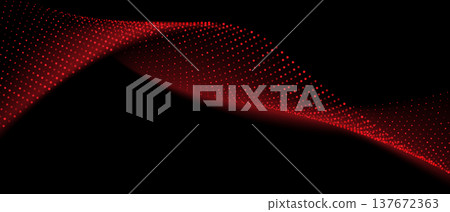 Abstract wave of red particles technology flow on black background digital data structure consist dot elements future vector Abstract wave of red particles technology flow on black background digital data structure consist dot elements future vector 137672363