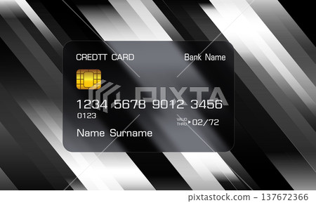 Black white luxury premium cradit card glass blur style design vector Black white luxury premium cradit card glass blur style design vector 137672366