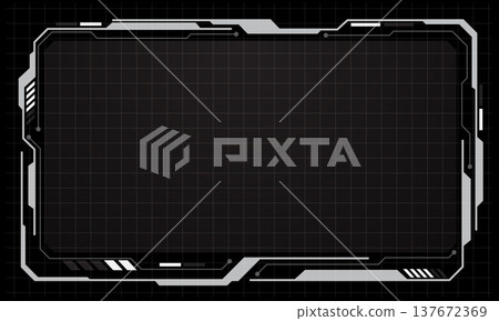 HUD frames grey user interface elements design modern technology futuristic control panel screen digital hologram window gaming menu touching cyber monitor set on black background vector HUD frames grey user interface elements design modern technology futuristic control panel screen digital hologram window gaming menu touching cyber monitor set on black background vector 137672369
