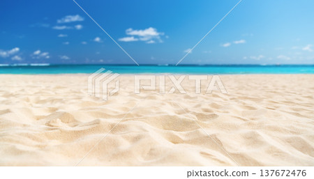 Beautiful tropical beach with white sand and turquoise Caribbean water in Punta Cana, Dominican Republic. 137672476