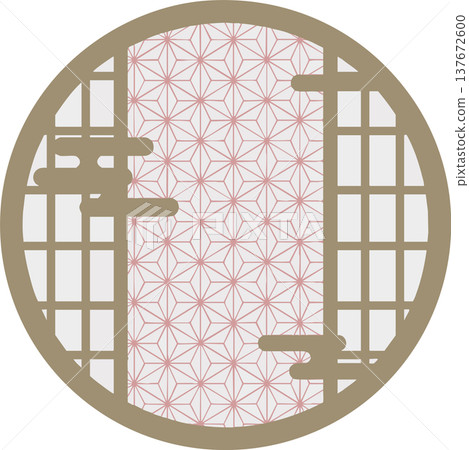 日式圓形框架 日式圓形框架 137672600