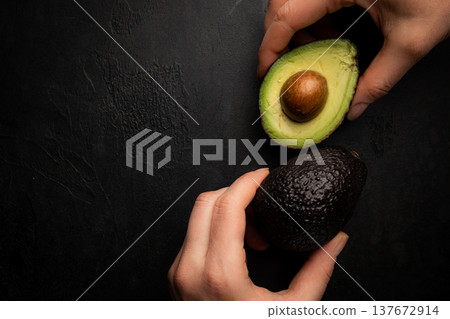 Fresh, raw avocado Fresh, raw avocado 137672914