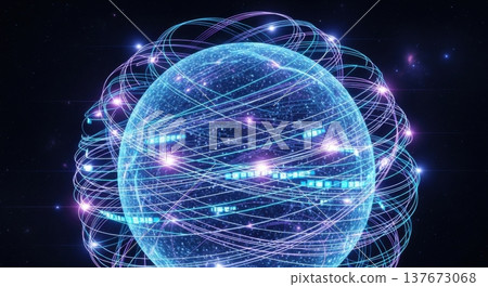 Global Digital Network Sphere with Blue Light Trails 3D Concept Global Digital Network Sphere with Blue Light Trails 3D Concept 137673068