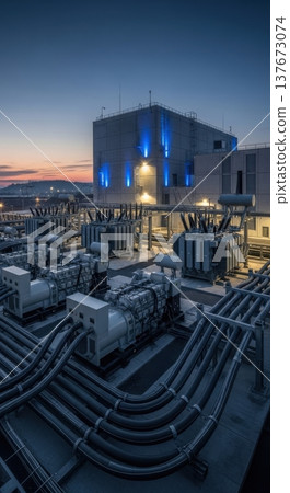 Massive Power Infrastructure and Generators for AI Data Center Facility Massive Power Infrastructure and Generators for AI Data Center Facility 137673074