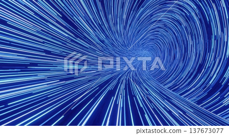 Futuristic Glowing Blue Light Tunnel Cyberspace 3D Background 137673077