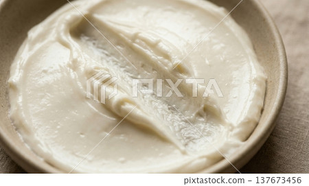 Thick Rich White Hair Repairing Mask Cream Swatch Texture Macro Thick Rich White Hair Repairing Mask Cream Swatch Texture Macro 137673456