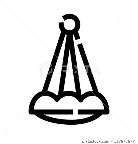 Parachute icon descending through the air outline 137673677