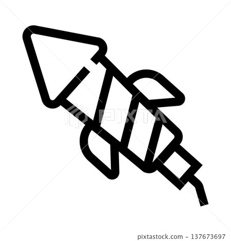 Firework rocket icon celebrating festive occasions Firework rocket icon celebrating festive occasions 137673697