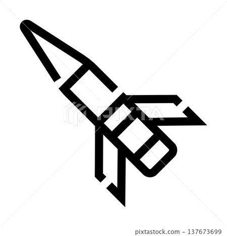 Rocket startup launch icon with technology concept 137673699