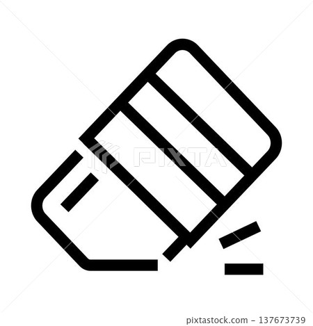 Eraser tool removing mistakes line art icon Eraser tool removing mistakes line art icon 137673739