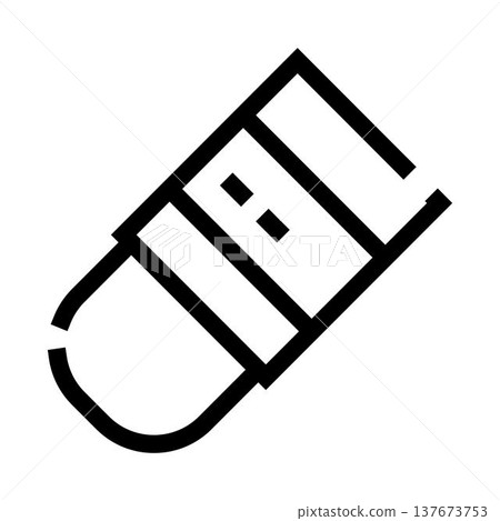 Eraser tool removing mistake line outline icon Eraser tool removing mistake line outline icon 137673753