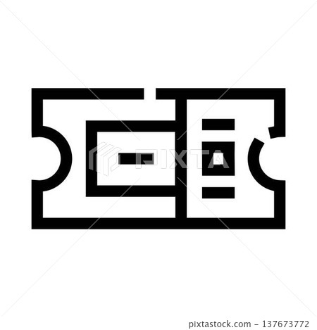 Event admission ticket line icon for entertainment 137673772