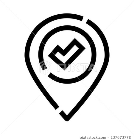 Map location pin with check mark icon 137673778
