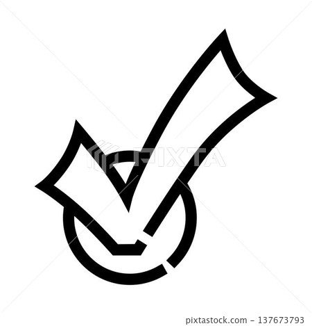 Check mark icon representing approval and success 137673793