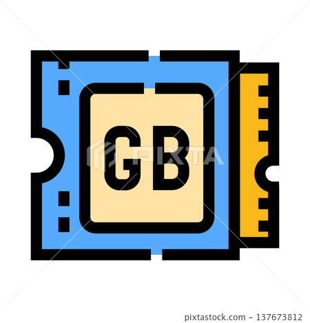 Computer ram module storing gigabytes digital data 137673812