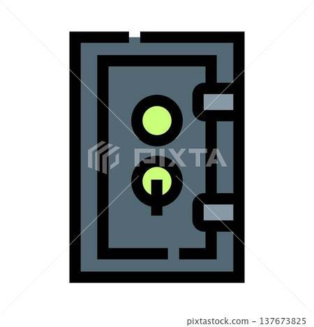 Bank vault safe deposit security icon concept Bank vault safe deposit security icon concept 137673825
