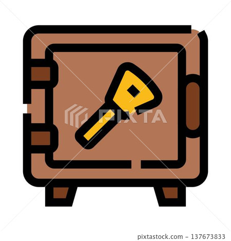 Key unlocking a secure vault for protecting valuables Key unlocking a secure vault for protecting valuables 137673833