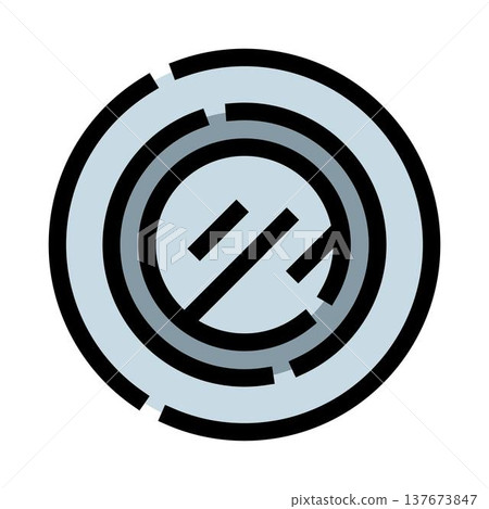 Circular mirror icon reflecting light and hygiene concept 137673847