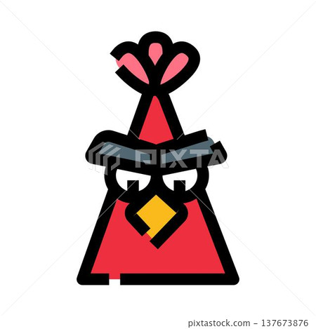 Angry red bird game character icon concept 137673876