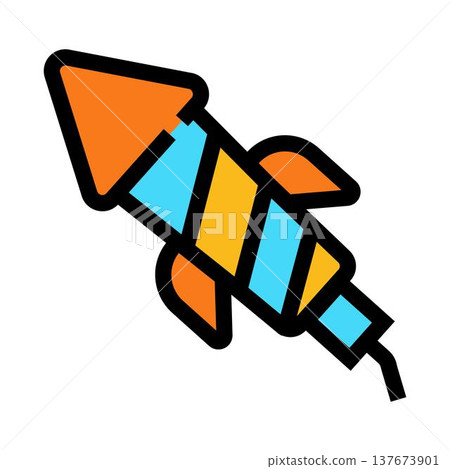 Firework rocket celebrating special holiday event icon Firework rocket celebrating special holiday event icon 137673901