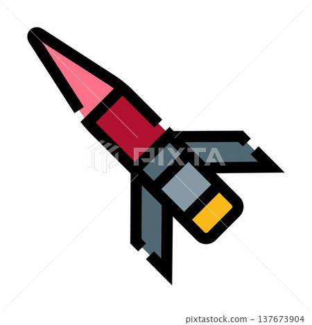 Rocket launching icon in modern outline style Rocket launching icon in modern outline style 137673904