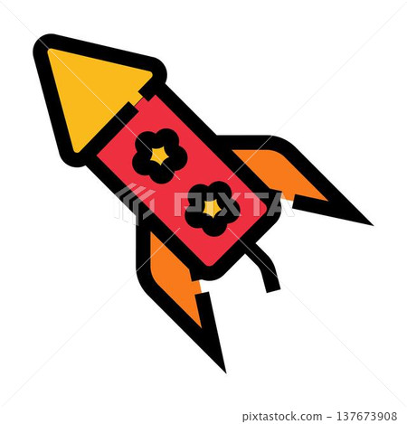 Firework rocket icon for festive celebration design Firework rocket icon for festive celebration design 137673908
