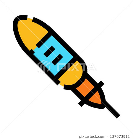 Military equipment showing missile torpedo weapon icon Military equipment showing missile torpedo weapon icon 137673911