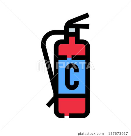Fire extinguisher icon providing essential safety against electrical fires 137673917