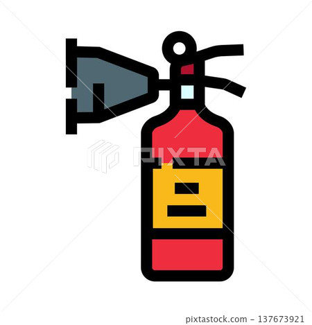 Fire extinguisher icon providing safety emergency protection 137673921