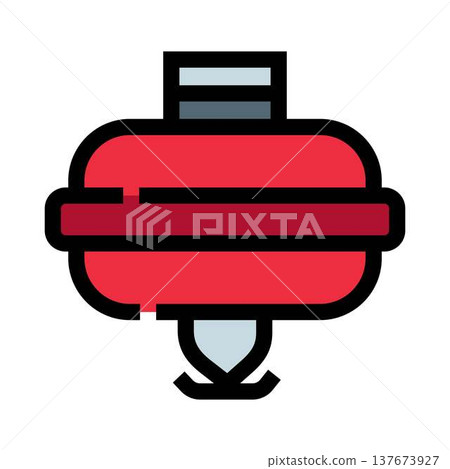 Red spinning top toy spinning icon illustration 137673927