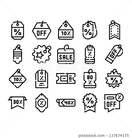Shopping sale and discount tags collection 137674175