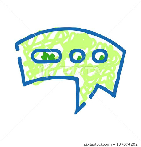Abstract speech bubble doodle with green scribbles messaging 137674202