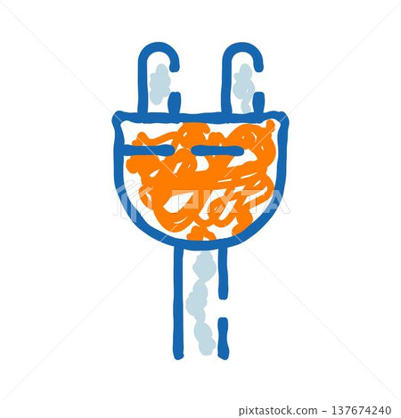 Electric plug doodle connecting to power energy concept Electric plug doodle connecting to power energy concept 137674240