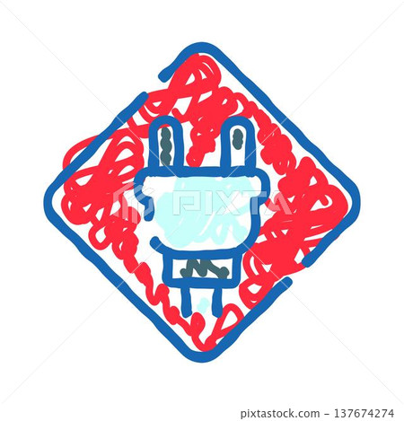 Electrical plug doodle sketch warning symbol Electrical plug doodle sketch warning symbol 137674274