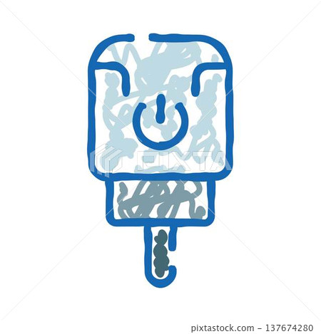 Power adapter with switch icon for charging devices 137674280