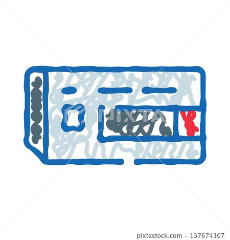 Event admission pass abstract doodle line art Event admission pass abstract doodle line art 137674307