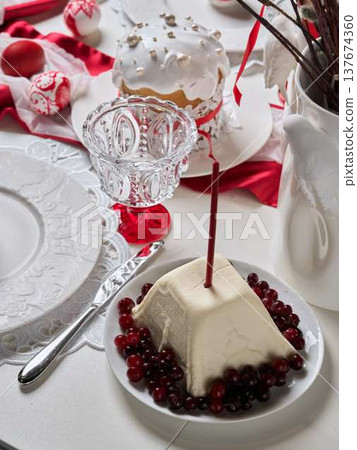 Refined culinary display with focus on details and contrasts 137674360